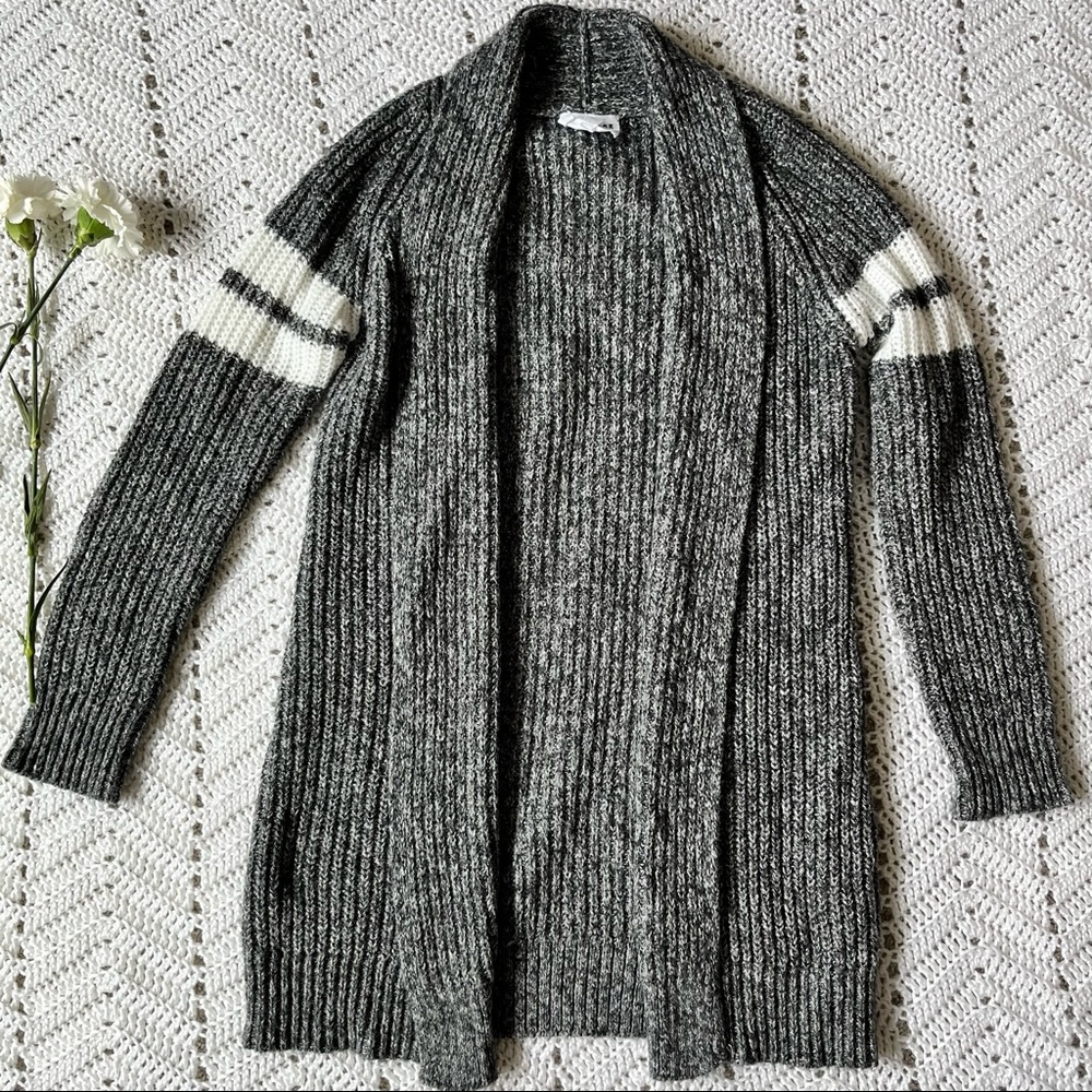 Long Grey Knit Cardigan